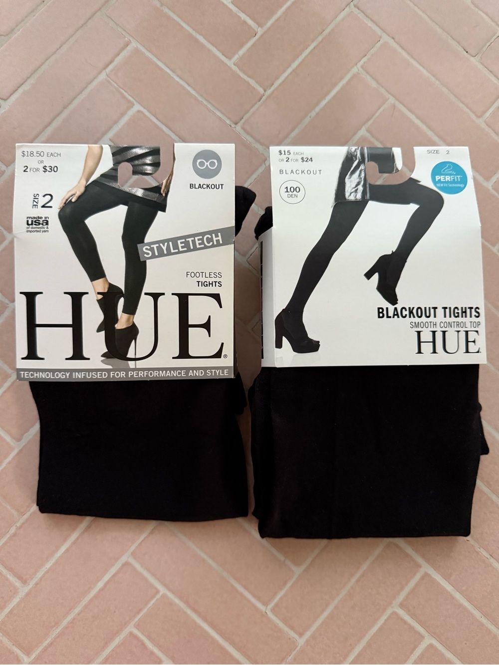 HUE Blackout Tights (2pk) - Size 2
